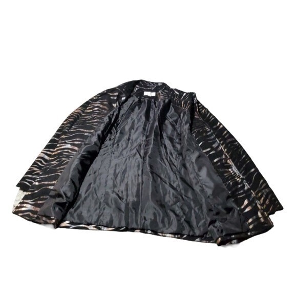 Erin London Metallic Animal Print Jacket with Flocked Accents L - Picture 3 of 9